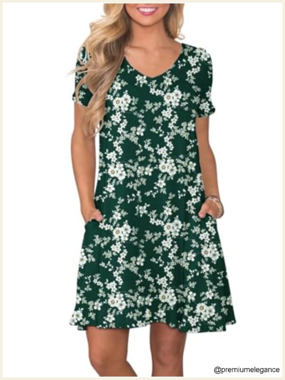 Women's Casual T Shirt Dress Short Sleeve Swing Dress with Pockets